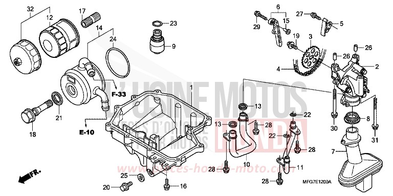 OIL PAN/OIL PUMP for CB600F Hornet PEARL ACID YELLOW (Y205) from 2009